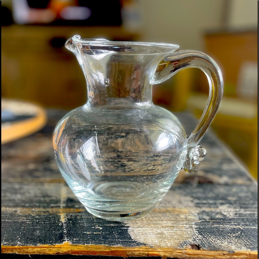 Signed Simon Pearce Meridian Bar Pitcher 6.5”